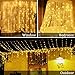 Window Curtain String Lights, 300 LED USB Powered String Lights, 8 Lighting Modes Waterproof Decorative Lights for Bedroom Wedding Party Backdrop Outdoor Indoor Wall Decoration(9.8x9.8 Ft)