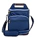Class Collections 11 Piece Two Person Wine and Cheese Insulated Picnic Cooler Bag Set, Navy Blue