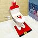 Unomor Santa Christmas Toilet Seat Cover and Rug, Toilet Paper Box Cover Set for Christmas Decoration