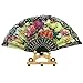 Spanish Floral Folding Hand Fan Flowers Pattern Lace Handheld Fans Size 9