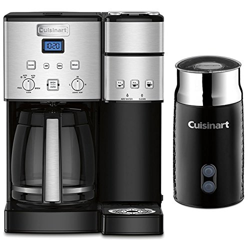 Click Here to See More Images Cuisinart SS-15 12-Cup Coffee Maker and Single-Serve Brewer, Stainless Steel with Cuisinart FR-10 Tazzaccino Milk Frother