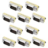 VGA Mini Gender Changer - iGreely 10 Packs 15 Pin VGA SVGA Male to Male Coupler Adapter