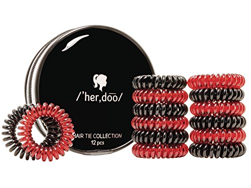 Sports Hair Ties from 'her,doo - Must for Swimming and Exercising - Great Gift for Swimmers and Workout Enthusiasts - Most Popular Size (One Size) - Various Colors to Choose from! (Passion)