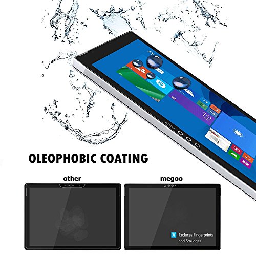 New Surface Pro 2017 Screen Protector [Tempered Glass] Megoo Bubble Free, Ultra Clear, Anti-Scratch, Friendly Touching, also compatible for Microsoft Surface Pro 4