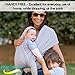 Super Soft Baby Sling Wrap Carrier -Free Adorable Baby Hat-Natural Cotton (GRAY)