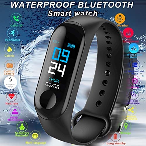 vmree T5 Men Women Smart Watch Touch Screen Sports Fitness Activity Heart Rate Tracker Blood Pressure Watch for Andorid iOS (Black)