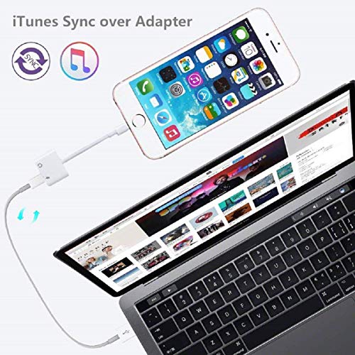 Headphone Jack Adapter for iPhone 11 3.5 mm Car Charger AUX 2 in 1 Earphone Audio Adapter Compatible with iPhone 7/7Plus/8/8Plus/X/XS/XR/10/XS MAX Dongle Accessory Connector Compatible All iOS Systems
