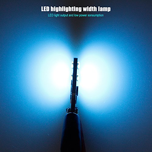 LEADTOPS 194 LED Light Bulb Ice Blue 100% Canbus Error Free,168 T10 2825 W5W Bulbs Non-Polarity Extremely Bright for Side Marker Turn Signal Blinker Map Door Parking Lights 12-24V (Pack of 2)