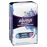 Always Discreet, Incontinence Pads for Women, Maximum, Long Length, 39 Count (Packaging May vary)