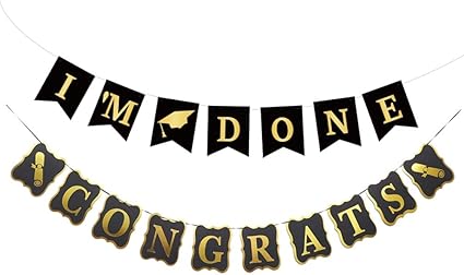 Amazon Com 2pcs I M Done Congrats Graduation Decoration