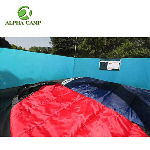 ALPHA CAMP 4 Person Dome Tent for Camping Easy Setup Tent with Foot Mat - 9' x 7' Blue