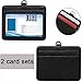 YOUOWO 2 Pack Black Neck Office Quick Release Lanyards and Small Black Adjustable Wrist Lanyard with Horizontal ID Badge Holder PU Leather,with Clips