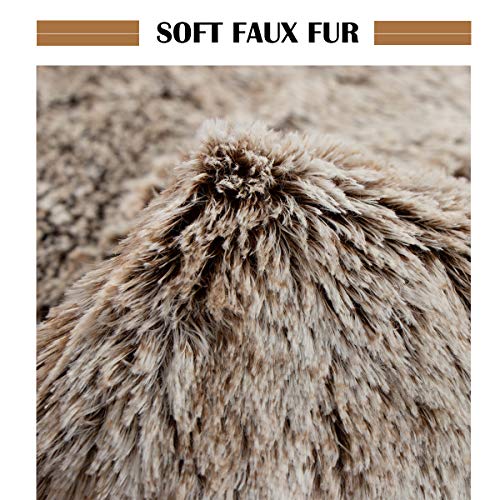 GMOEGEFT Christmas Stocking 20.5 Inches Brown Plush Faux Fur Xmas Tree Holiday Decorations Ornaments