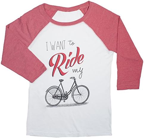 Pedal Pushers Club Want to Ride Tee, Small, Heather Red/White