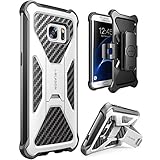 Galaxy S7 Edge Case, i-Blason Prime [Kickstand] Samsung Galaxy S7 Edge 2016 Release [Heavy Duty] [Dual Layer] Combo Holster Cover case with [Locking Belt Swivel Clip] (White)