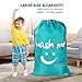 Wimaha Extra Large Laundry Bag Durable Handy Travel Fabric Polyester Storage Bag with Drawstring Cord Lock Closure for Blouse, Hosiery, Underwear, Delicates, Garment, Shirts, Stocking Socks, Teal