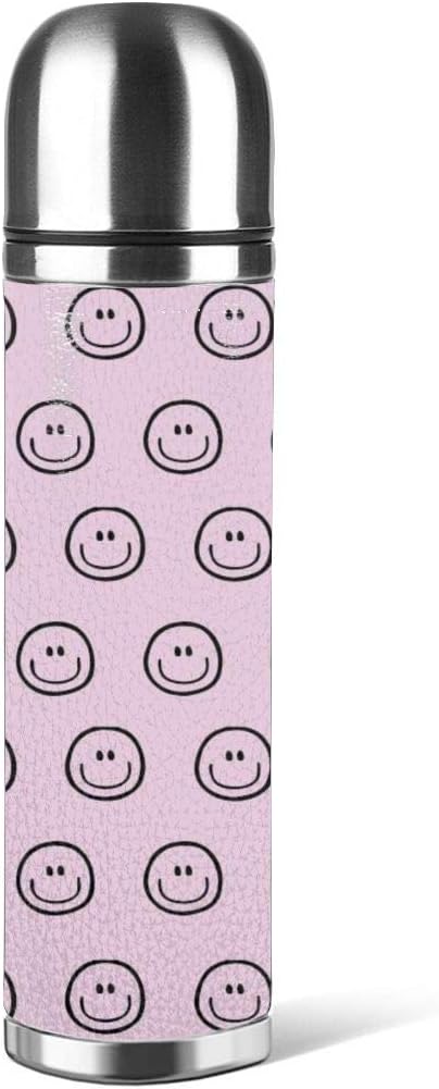 Amazon 水筒 500ml 真空断熱ケータイマグ スマイル 可愛い ピンク 絵柄 直飲み 軽量 保温 保冷 水筒 マグボトル オンライン通販