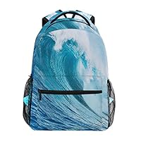 ECOMAOMI Large Powerful Pasific Surf Sea Wave Crashes Hard Personalized Lightweight Large Capacity Laptop Backpack Modern Fashion Casual Daypack School Bag Hiking Backpack