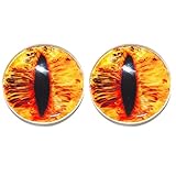 25 Mm Glass Eyes ,1 inch, Sun Burst Dragon ,1pair for Prop Building , crafting , paper mache, clay , jewelry