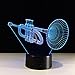 Cirkooh Trumpet Shape 3D Optical Illusion Lamp 7 Colors Change Timing Remote Control and Touch Button LED Table Desk Lamp for Home Bedroom Decoration