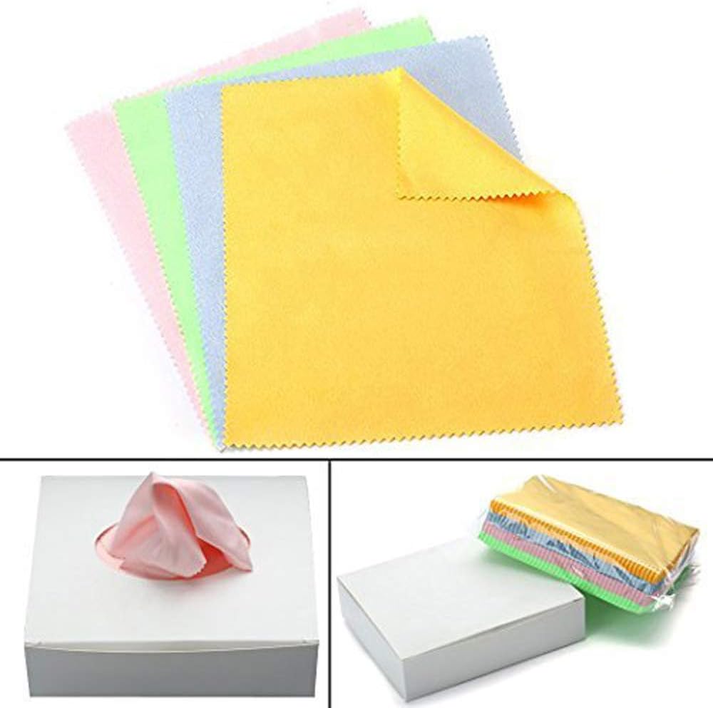 Magic Polishing Cloth, 100 Pack High Grade Jewelry Cleaning Cloth for Sterling Silver Gold Platinum and Lens Glasses Screens Watches Coins Instruments