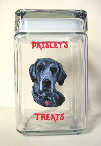 Great Dane, Pet Treat Jar, Personalized Canister, Custom Pet Portrait, Dog Painting, Dog Decor, Storage Container, Animal Art