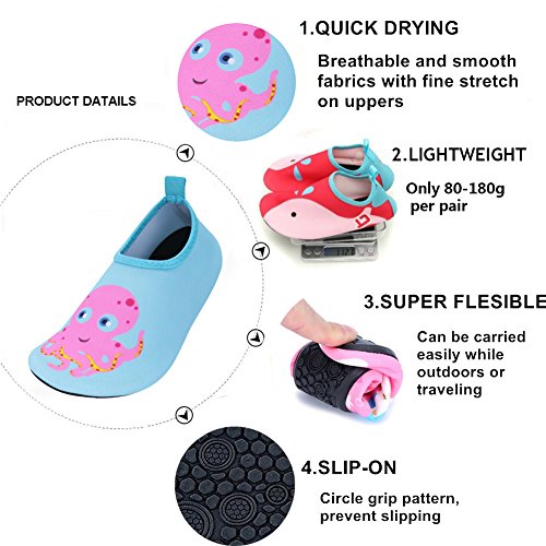 Vivay Toddler Kids Water Shoes Quick Drying Swim Beach Shoes Aqua Socks for Boys & Girls …