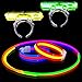 Myamy Glow Sticks Bulk 200 8'' Glowsticks 466Pcs 7 Colours for Kids Connectors Bracelets Necklaces Balls Glasses Butterfly Headbands Rings Spray Glow in The Dark Light Up Toys Party Favors
