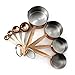 8-Piece Copper Measuring Cup & Spoon Set; Hammered Copper Style with Stainless Steel