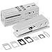 Fosmon Nano Sim Card Cutter with Nano-Micro, Nano-Standard, Micro-Standard Sim Adapters for Apple iPhone 6 / 6S / 6 Plus / 6S Plus / 5S / 5C / 5 / SE - Silver