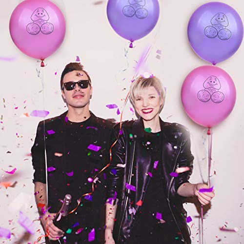 Bachelorette Party Balloons RoseRed and Purple Amount 100 pcs, l\'aise vie 10 inch Funny Balloons Fun Image Naughty Balloons Interesting Party Balloons Suitable for Hen Party（Included Free Hand Pump）