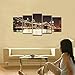 Wieco Art 5 Piece Giclee Canvas Prints Wall Art The Brooklyn Bridge Landscape Pictures Photo Paintings for Living Room Bedroom Home Decorations Modern Stretched and Framed City Skyline Art Work