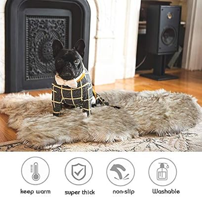 Faux Fur Pet Bed Mat Thick Luxury Fur Throw Rug Dog Cat Bed Off