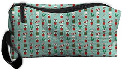 Christmas Peppermint Latte Zippered Pencil Case, Makeup Bag, Organizer Holder 3D Printed Travel Toiletry Bag