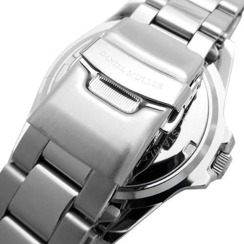 Amazon ダニエル ミューラー Daniel Muller 腕時計 オールステンレス 10気圧防水 ダイバーズウォッチ Dm 18bk ブラック 腕時計 腕時計 通販