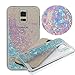 S5 Case,Liquid Quicksand Bling Love Heart Case for Galaxy S5,Adorable Flowing Floating Moving Shine Glitter Love Heart Hard Case for Samsung S5(Bling Blue)