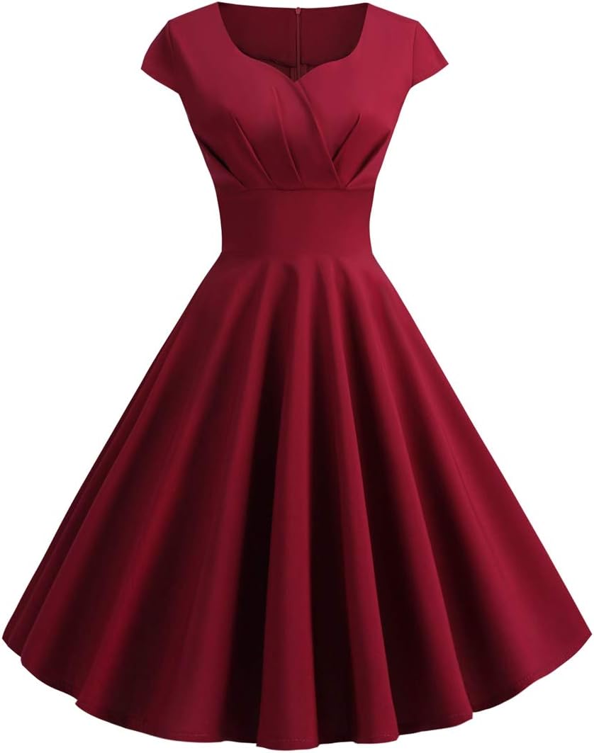 Women's Wrap V Neck Cap Western Style Casual Vintage Dress