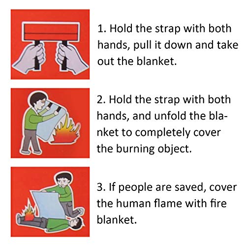 Aaaspark 2 Pack(60"X60") Fire Blanket Fiberglass Fire Emergency Blanket Suppression Blanket Flame Retardant Blanket Emergency Survival Safety Cover for Kitchen,Camping,Fireplace,Grill,Car,RV,Boat - Thumbnail 4