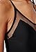 v28 Padded One Piece Mesh Panel Swimsuit Swimwear Monokini (US: XXL, Black)