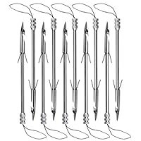 IronBuddy 10 Pack Bow Fishing Arrowheads Stainless Steel Fishing Slingshot Catapult Dart Broadheads Arrow Heads Hunting Tips Points