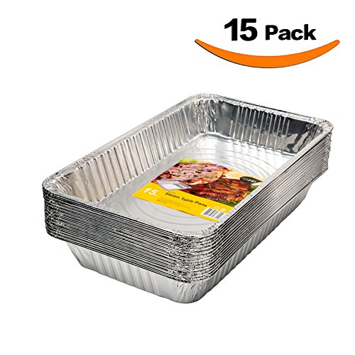 XIAFEI Disposable Aluminum Oblong Foil Steam Table Pans, Full Size Deep, Heavy Duty Roaster Pans (15 Pack) - Thumbnail 6