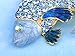 Alilang Koi Gold Fish Carp Golden Tone Enamel Aqua Blue Crystal Rhinestone Ocean Animal Pin Brooch