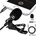  Lavalier Lapel Microphone 3.5mm Mic Pro for iPhone Android Smartphones，Noise Cancelling Mic Recording/Video Conference/Studio/Interview/Youtube/Podcast/Voice Dictation