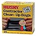 Husky HK42WC020B 42-Gallon Polyethylene Resin Contractor Clean-Up Bags, 20 Count, 4 ft L x 2 ft 9 in W x 3 mil T, Black primary