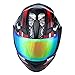 1Storm Motorcycle Bike Full FACE Helmet Mechanic Skull - Tinted Visor RED