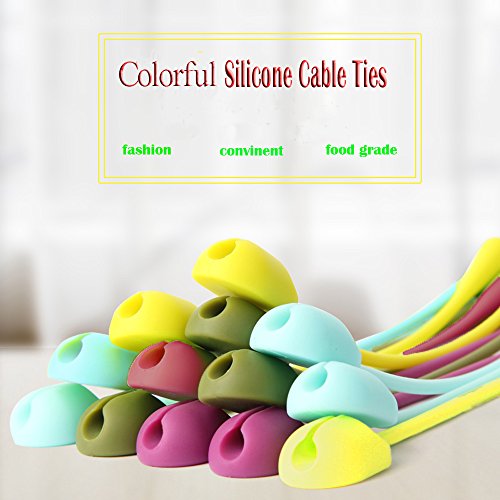 Feleph Reusable Twist Ties Silicone Cord Organizer Multipurpose Rubber Twist Tie Cable Ties for Bundling & Holding Stuff (12Pcs) - Thumbnail 7