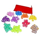 Visual Elite 100 Translucent Colored Dice Set (Treasured Gems Collection) Includes Dice Bag From Bringing Fun to a Game or Learning Math.