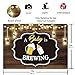 Funnytree 7x5FT Baby is Brewing Party Photography Backdrop for Baby Shower Birthday Banner Glitter Rustic Wood Background Photo Booth