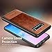 Galaxy S10 5G Case with Screen Protector (Full Coverage 3D PET), NageBee Premium [Cowhide Leather] Heavy Duty Armor Shockproof Dual Layer Hybrid Rugged Durable Case for Samsung Galaxy S10 5G -Brown