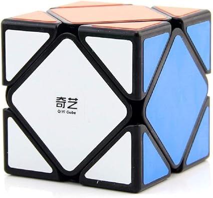 IndiaBuy 3x3x3 QIYI Black Background Rubiks Magic Smooth Speed Cube 3D-Puzzle Cube Recommended for 3-99 yrs (QIYI SKEWB Black Background)